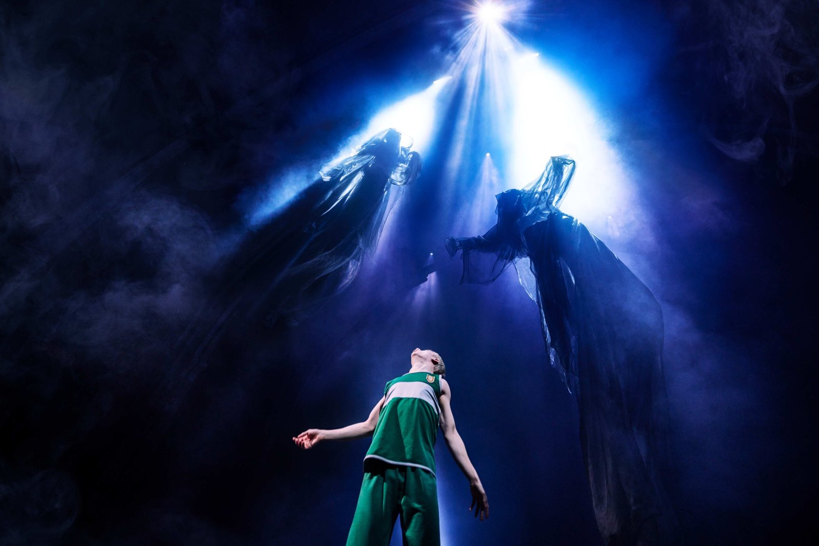 Erik C. Peterson as Scorpius Malfoy and the cast of Harry Potter and the Cursed Child (Photo by Matthew Murphy)